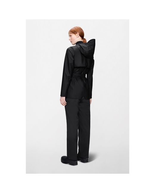 Rains Black Curve Waterproof Jacket