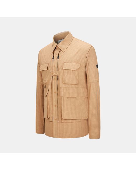 Firetrap Natural 3-In-1 Convertible Dwr Full Zip Long Sleeve Overshirt for men