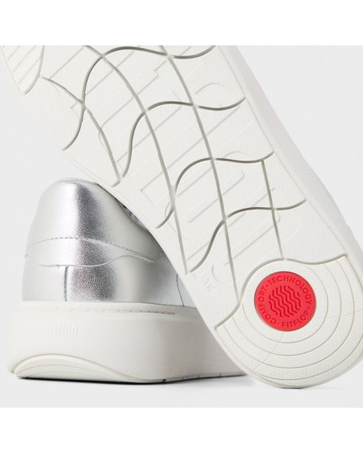Fitflop White Metallic Leather Low-Top Trainers
