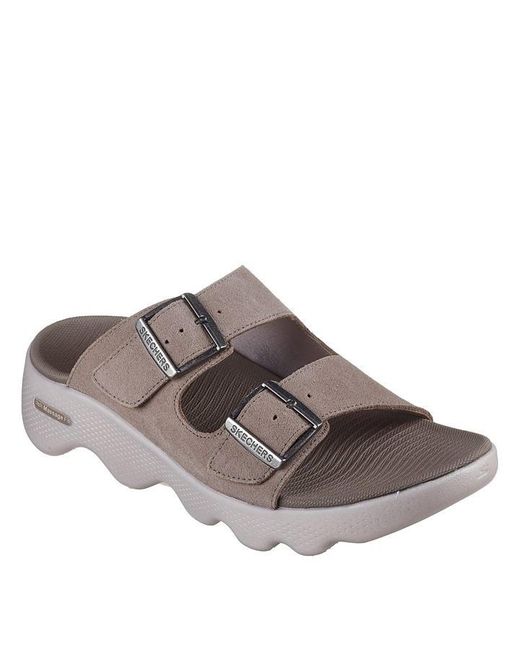 Skechers Go Walk Massage Fit Sandal Flat Sandals in Grey Lyst UK