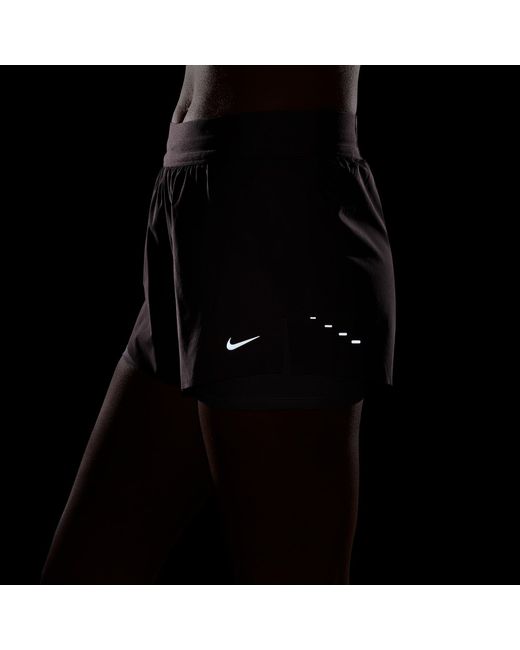 Nike Purple Dri-Fit Swift Mid-Rise 3 2-In-1 Shorts