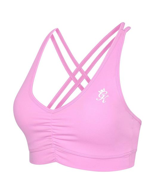Gym King Pink Scrunch Bubblegum Low Impact Sports Bra