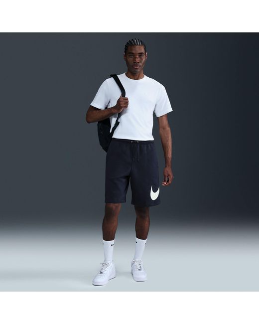 Nike Black Sportswear Club Graphic Shorts for men
