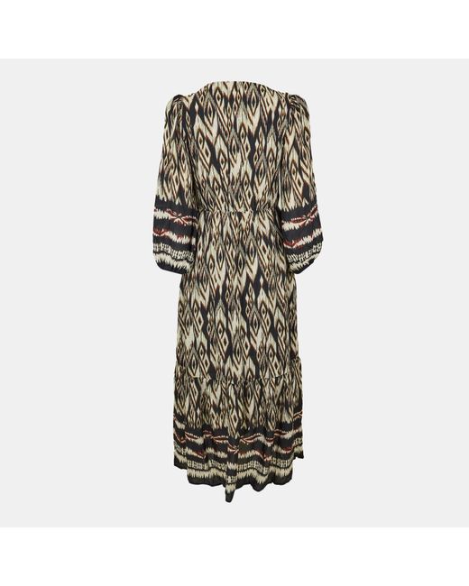 Velvet By Graham & Spencer Multicolor By And V-Neck Three Quarter Sleeve Midi Dress