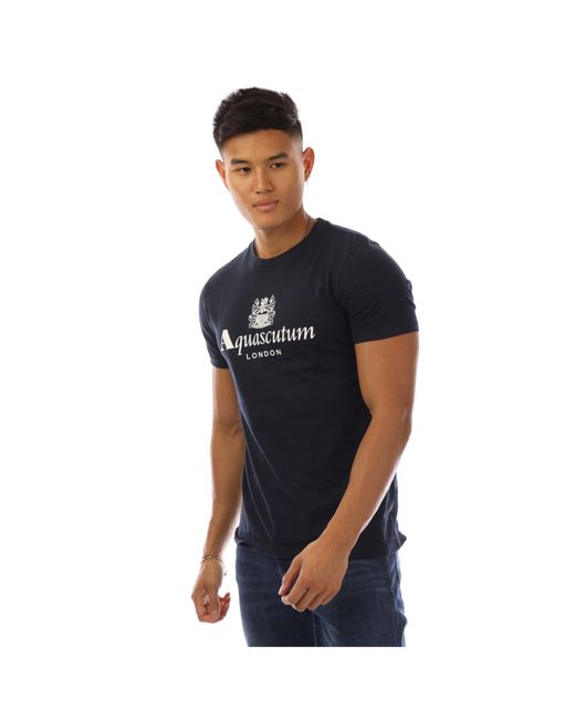 Aquascutum Blue Regular Fit T-Shirt for men