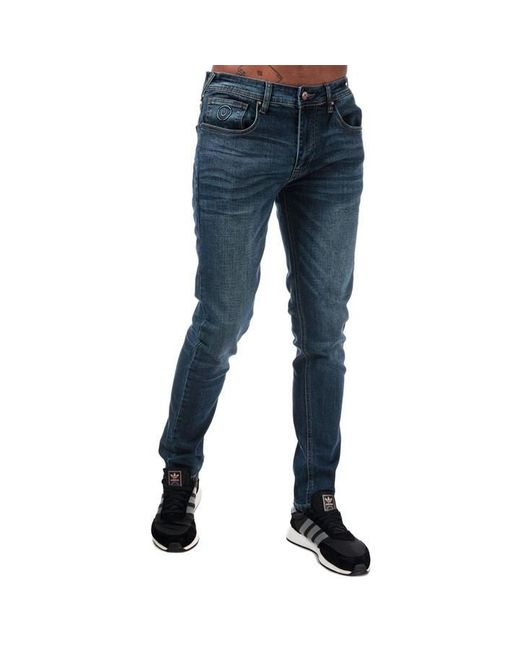 Duck and Cover Blue Overbug Tapered Jeans for men
