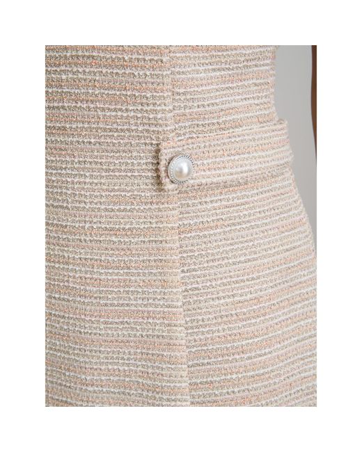 Gina Bacconi Natural Nara Boucle A Line Dress