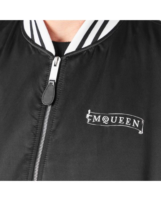 McQueen Black Tailored Bomber Jacket for men