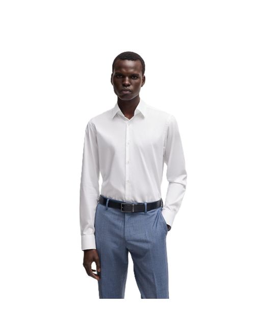 Boss Gray H Joe Kent Long Sleeve Oxford Shirt for men