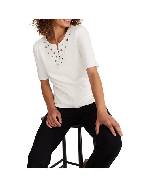 Phase Eight White Kailee Eyelet Top