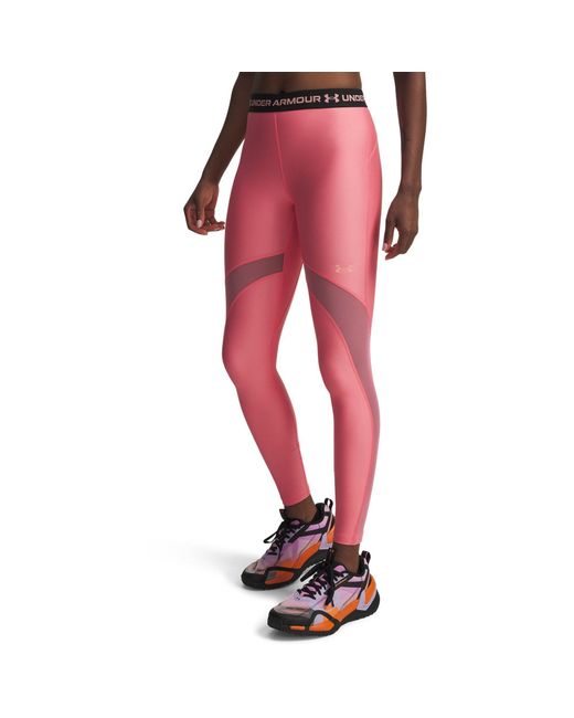 Under Armour Red Heatgear Mesh Performance Gym Legging