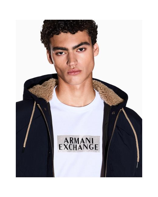 ARMANI EXCHANGE White Regular Fit T-Shirt for men