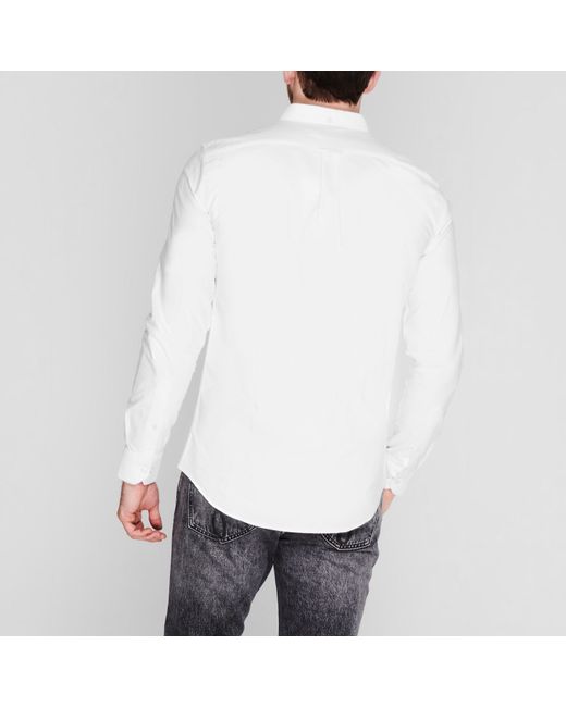 Farah White Oxford Long Sleeve Shirt for men