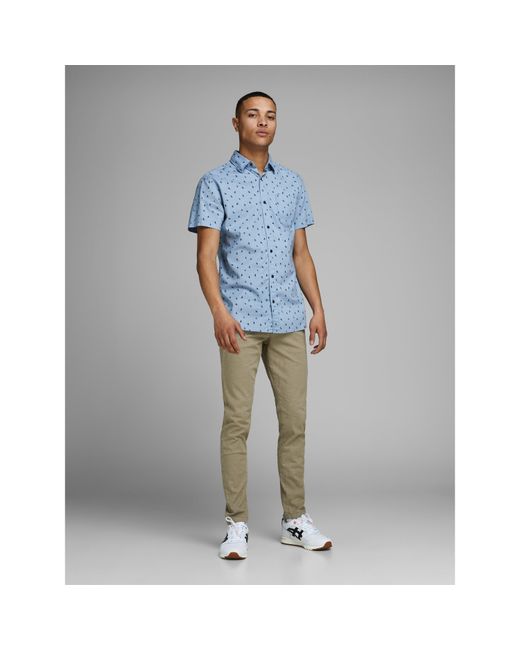 Jack & Jones Gray Dave Chino Trousers for men