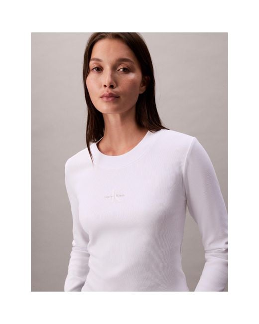 Calvin Klein Purple Long-Sleeve Crop Top