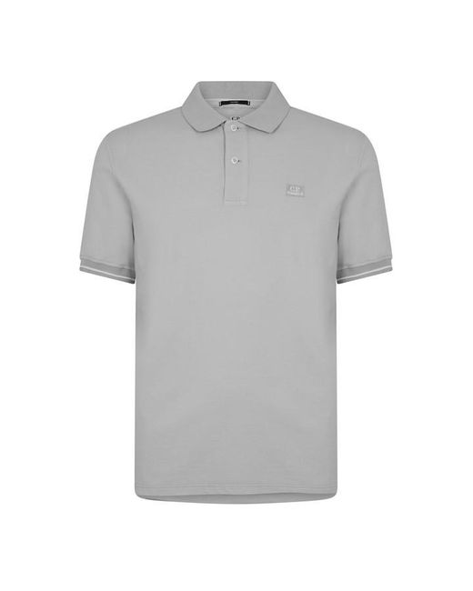 C P Company Gray Piquet Polo Shirt for men
