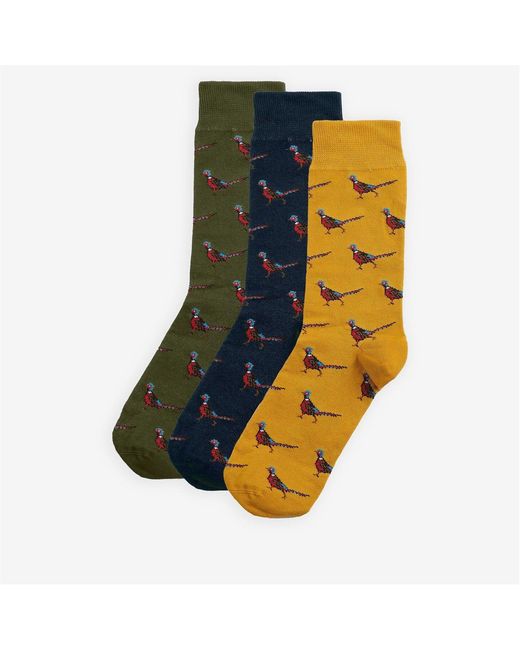 Barbour Blue Pheasant Socks Gift Box for men