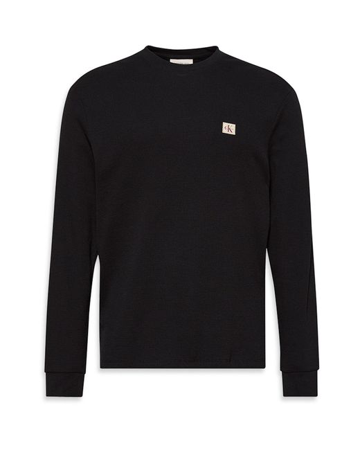 Calvin Klein Black Ckj Waffle Long-Sleeve T-Shirt for men