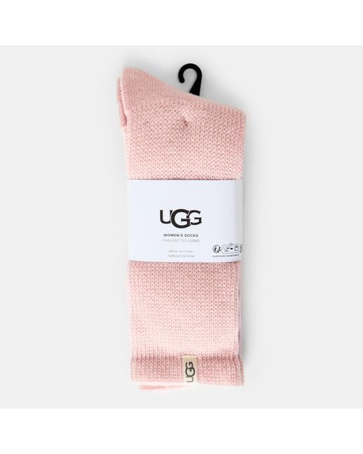 Ugg Pink Shealy Textured Cozy Fluffy Socks