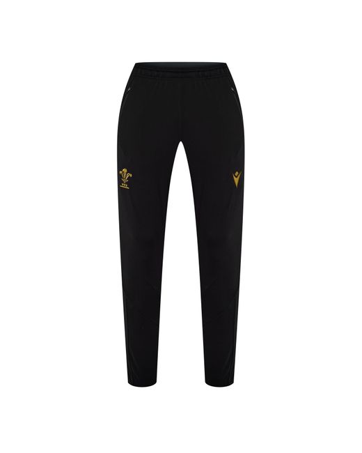 MACRON Black Wales Rugby Tracksuit Bottoms 2024 Adults for men
