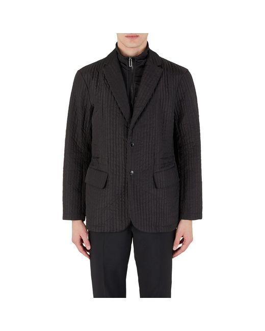 Emporio Armani Black Quilted Blazer for men