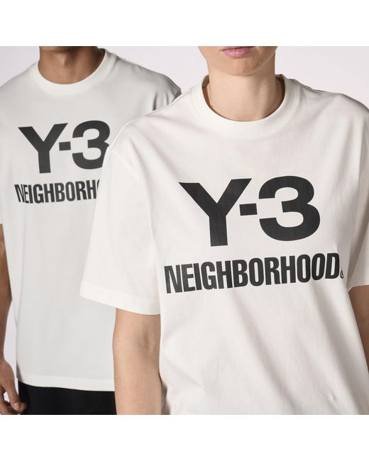 Y-3 White X Neighborhood Logo T-Shirt for men