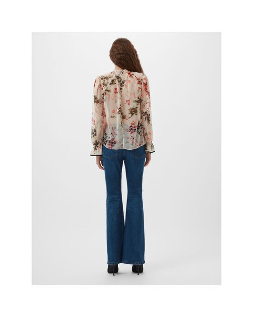 French Connection Blue Hallie Long Sleeve Blouse