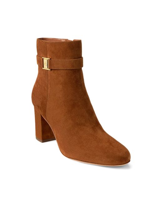 Ralph Lauren Brown Kellie Ankle Heeled Boot