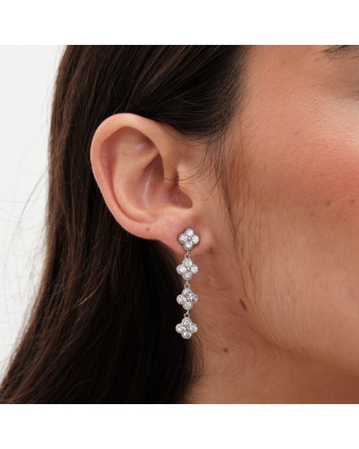 Jon Richard White Plated Crystal Bow Earrings
