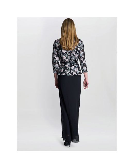 Gina Bacconi Blue Bernice Chiffon Maxi Skirt