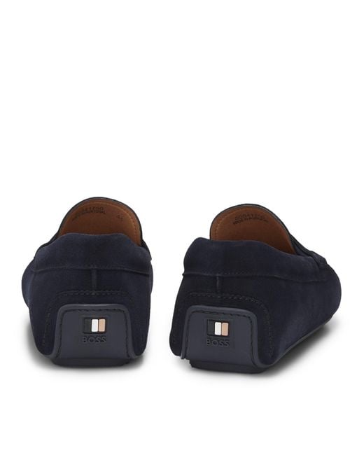 Boss Blue Noel Mocc Slip-On Loafers for men