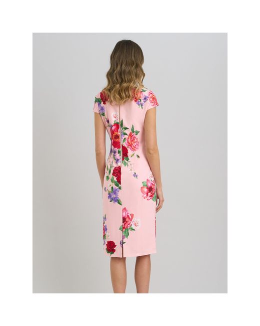 Gina Bacconi Red Rayna Floral Sheath Dress