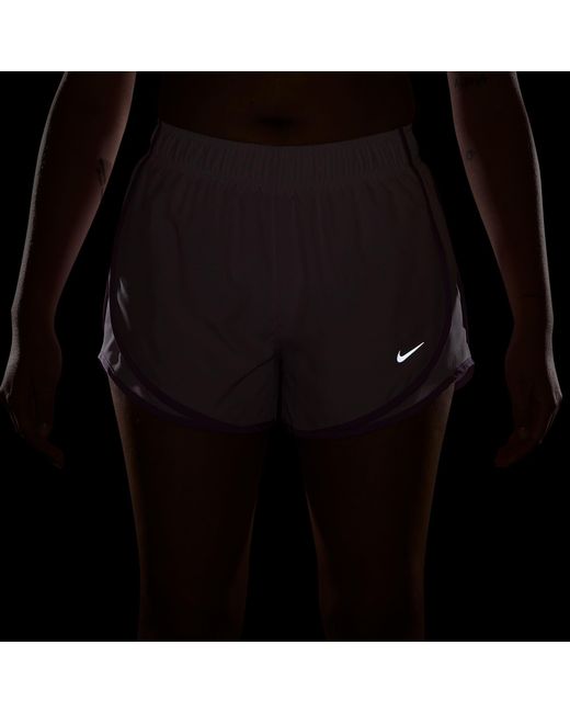 Nike Pink Tempo Dri-Fit Mid-Rise Brief-Lined Running Shorts