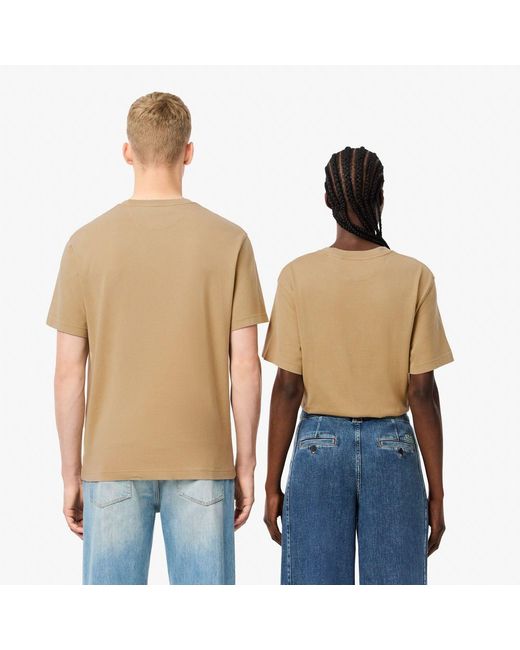 Lacoste Blue Washed Effect Heavy Cotton T-Shirt for men