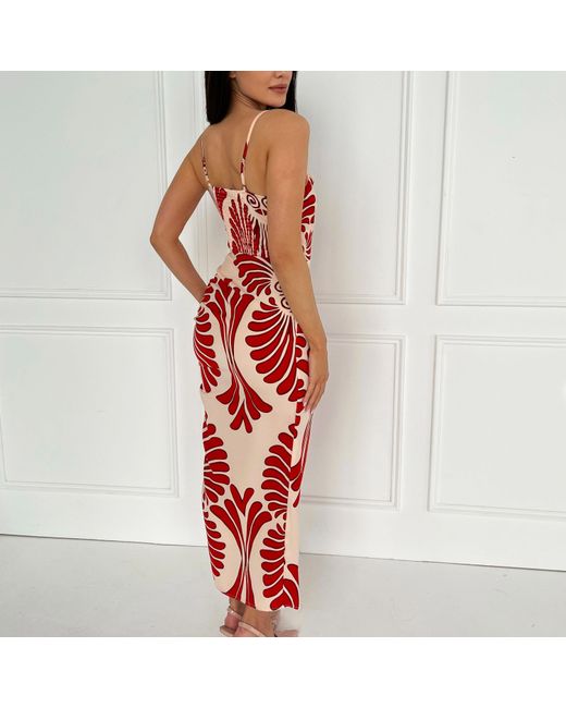 AX Paris Abstract Print Cowl Neck Ruched Side Strappy Midi Dress in Red | Lyst UK AX Paris Abstract Print Cowl Neck Ruched Side Strappy Midi Dress in Red | Lyst UK