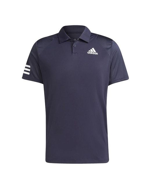 Adidas Blue Club Tennis 3-stripes Polo Shirt for men