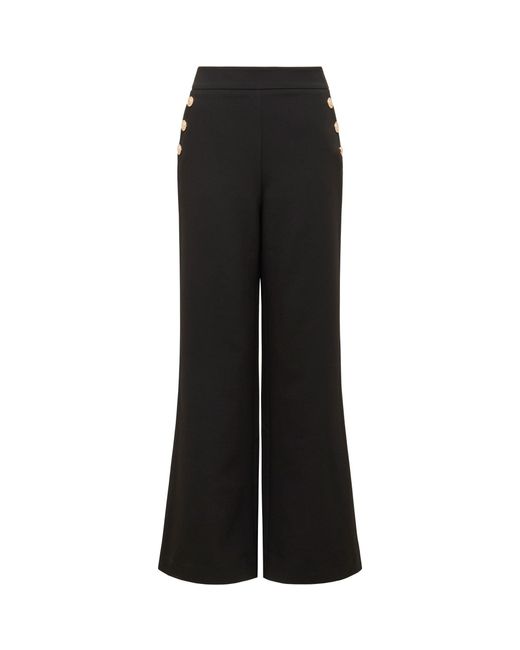 Forever New Black Megan Button Wide Leg Pant