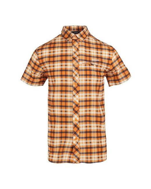 Regatta Brown Travel Packaway Short Sleeve Shirt for men