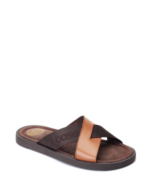 Base London Brown Webb Slider for men