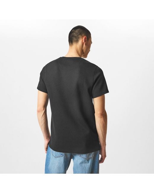 Firetrap Black Regular Fit Waffle T-Shirt for men