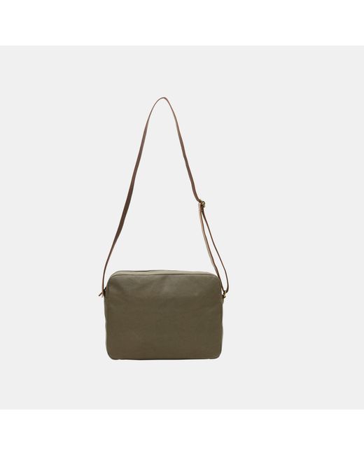 Firetrap Green Waxed Canvas Messenger Bag for men