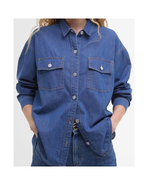Barbour Blue Woodrow Long Sleeve Tailored Fit Denim Shirt