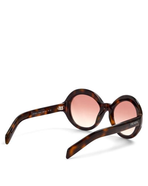 Prada Brown 0Pr D08Su Round Sunglasses
