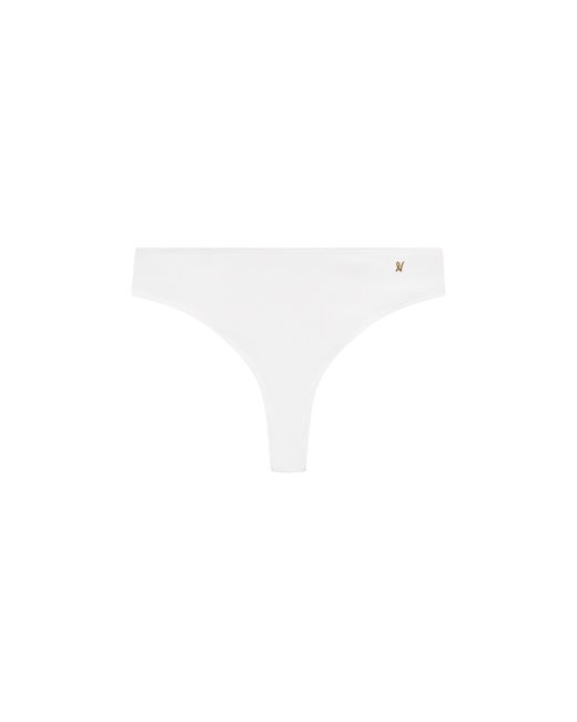 Nudea White The Dipped Thong Second Skin Stretch