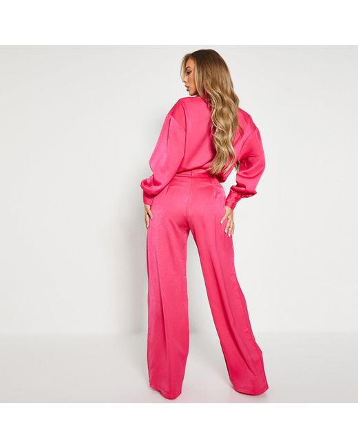 I Saw It First Pink Isawitfirst Wide Leg Tailored Trousers