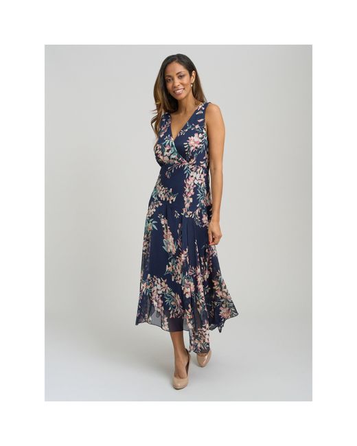 Gina Bacconi Blue India Chiffon Print Dress