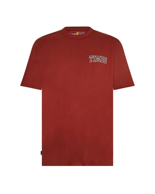 Timberland Red Short Sleeve Chest Timbs Graphic Te for men