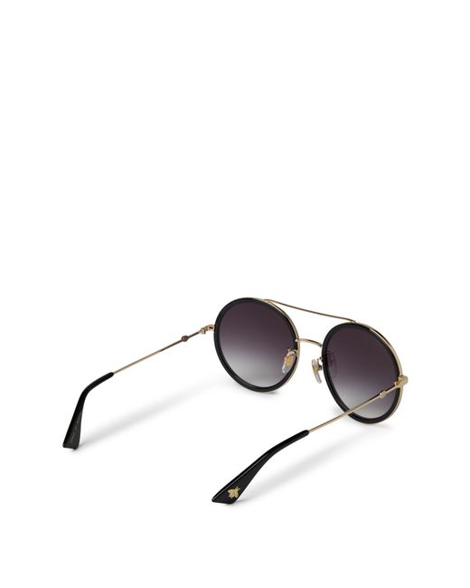 Gucci Purple Stripe Round Pilot Sunglasses