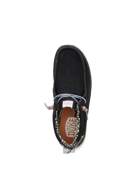 HeyDude Black Wendy Peak Hi Suede Ankle Boots