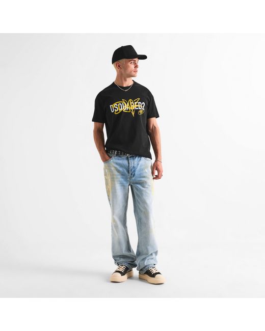 DSquared² Black Dsq Sig Logo Tee Sn63 for men